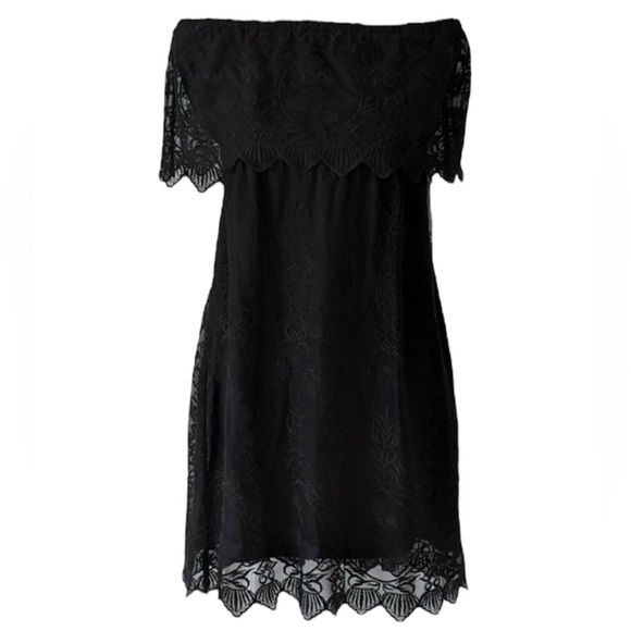 M Express Strapless Lace Black‎ Tube Dress Off Shoulder - Picture 1 of 8
